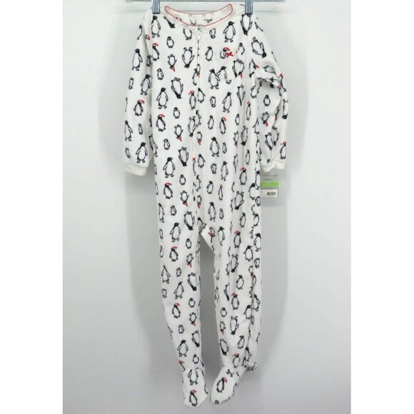Carters Baby Penguin Print Fleece Zip-Up Footed Pajamas Size 4 NWT $30 - Picture 1 of 3